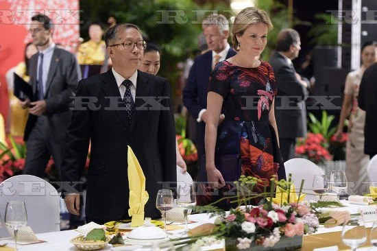 King Philippe and Queen Mathilde of Belgium and Wang Jianlin, chairman of Wanda Group, visit the Han Show theater co-created by Wanda Group and Dragone