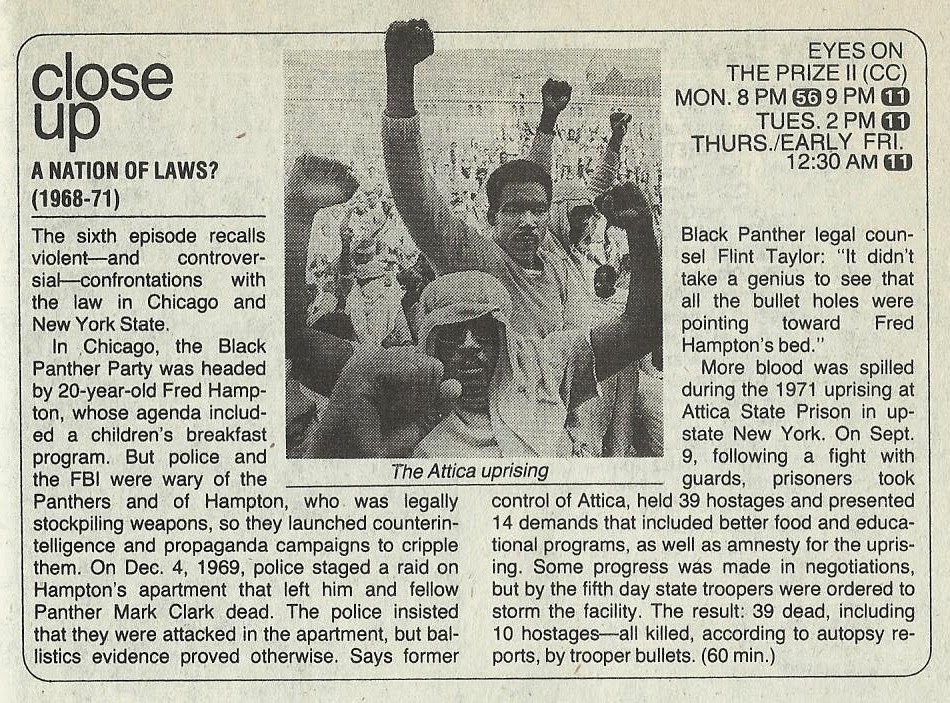 The TV Guide Historian Eyes On the Prize II Close Up