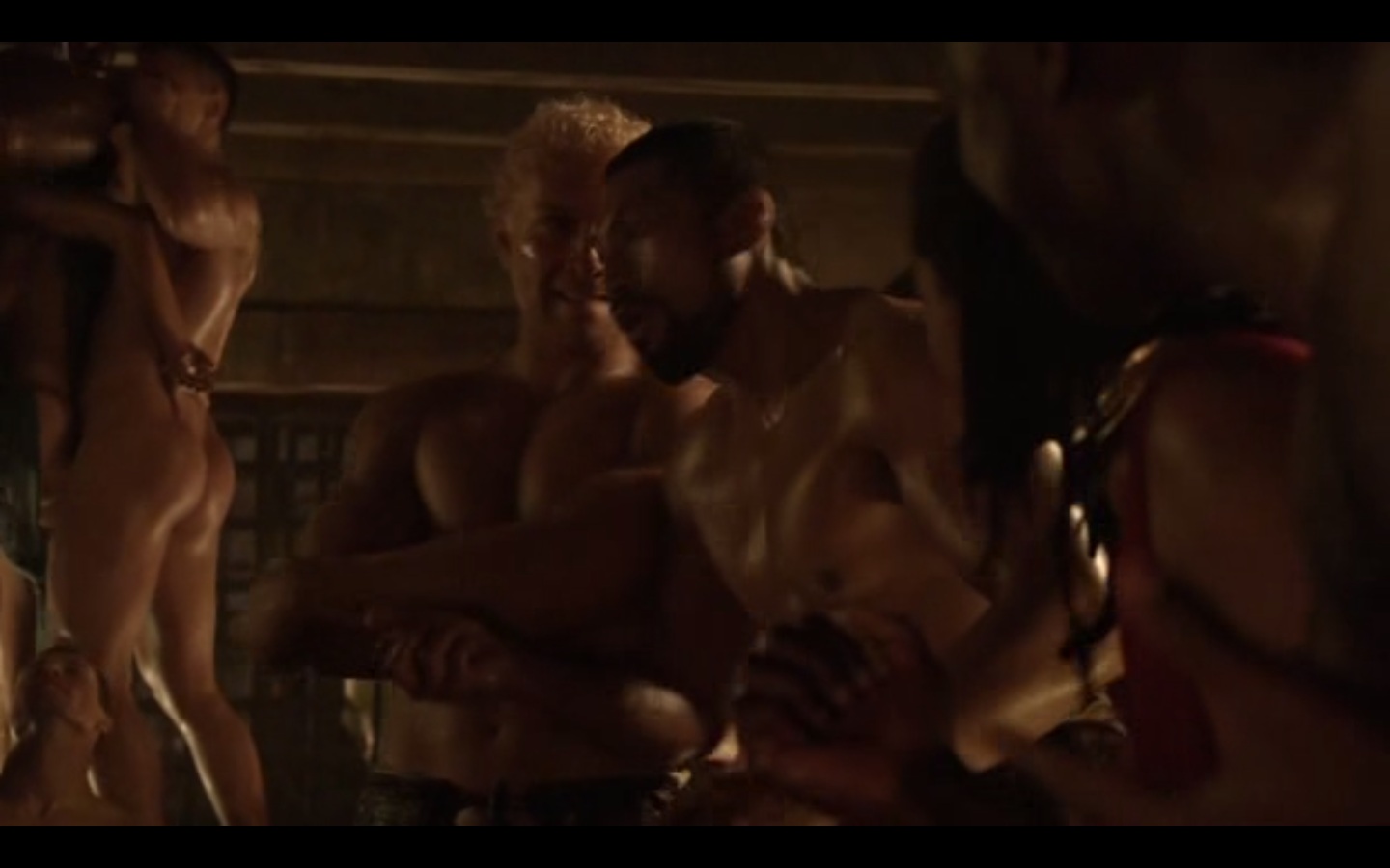 Spartacus: Blood and Sand 1x06 John Hannah & Gladiator orgy.