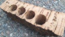 Cork stoppers for wine bottles.