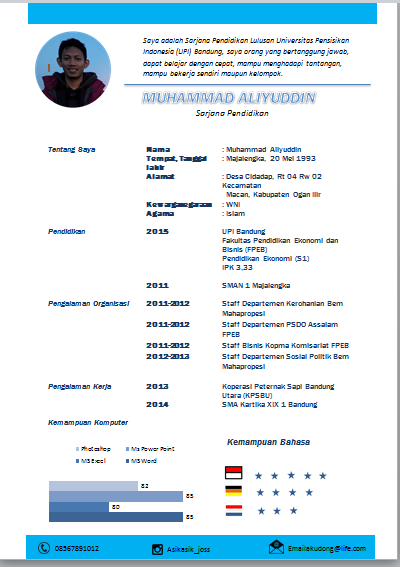 Jasa desain online murah: CV Menarik untuk Melamar Kerja