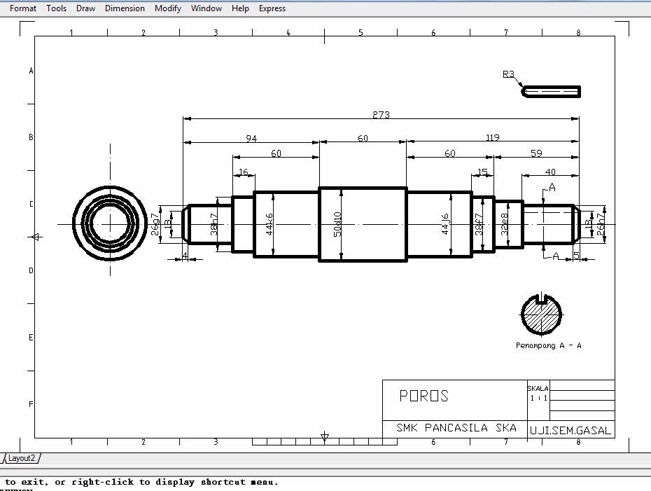 technic Autocad FIGURE SHAFT
