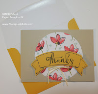 Card made with parts from Stampin'UP!'s October 2015 Paper Pumpkin Kit: Blissful Bouquet