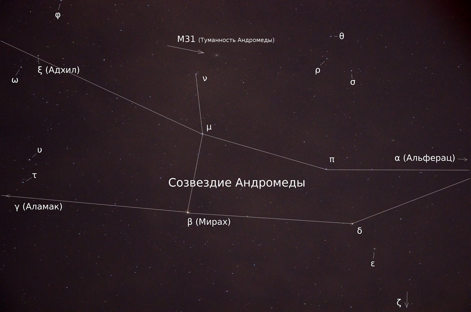 Созвездие туманность Андромеды