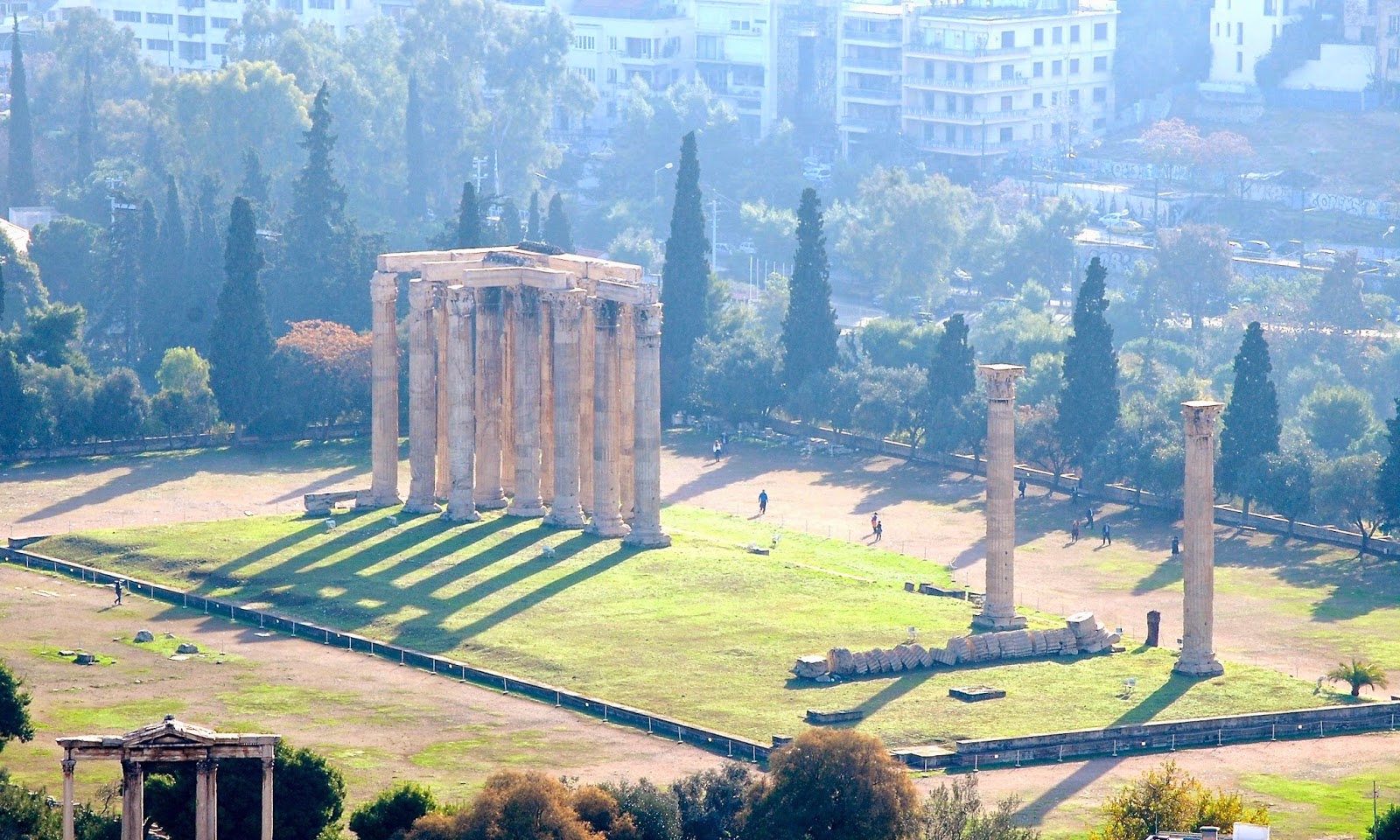 View of the Temple of Olympian Zeus from the Acropolis