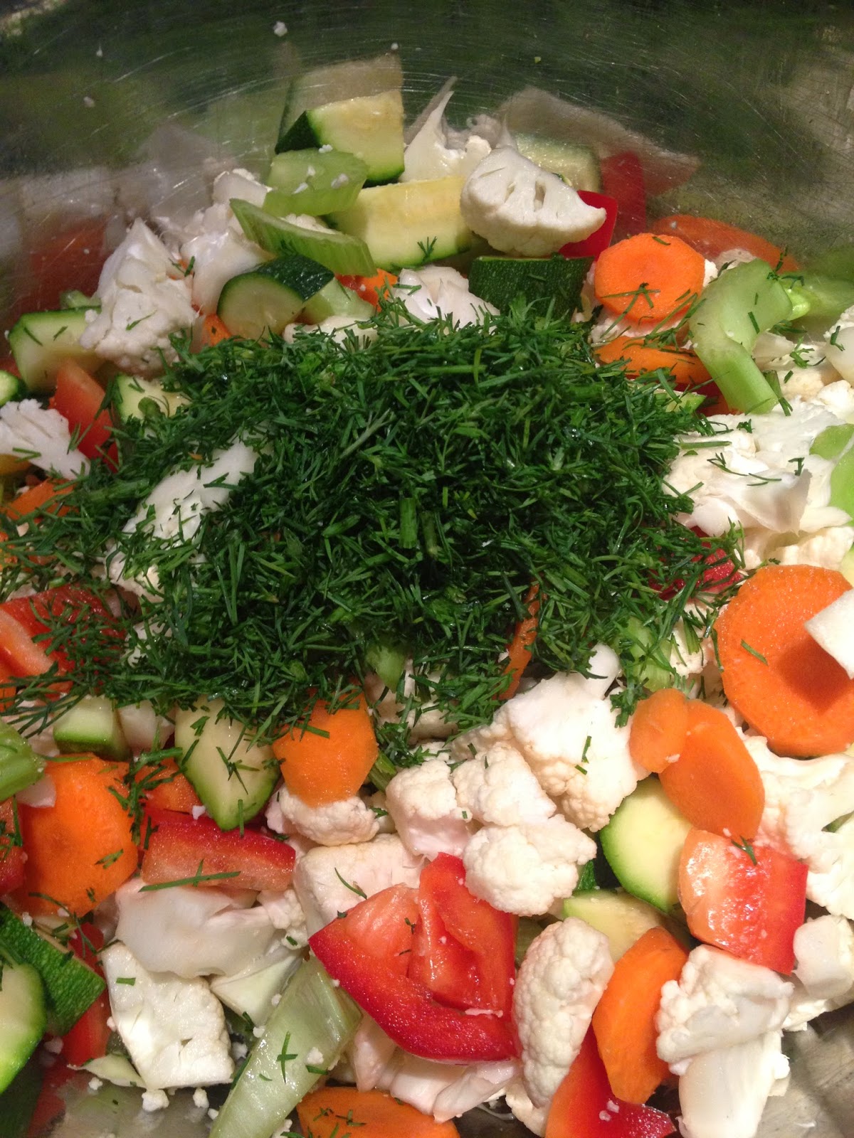 Janine's Real Food Recipes Creamy Vegetable Salad with Fresh Dill