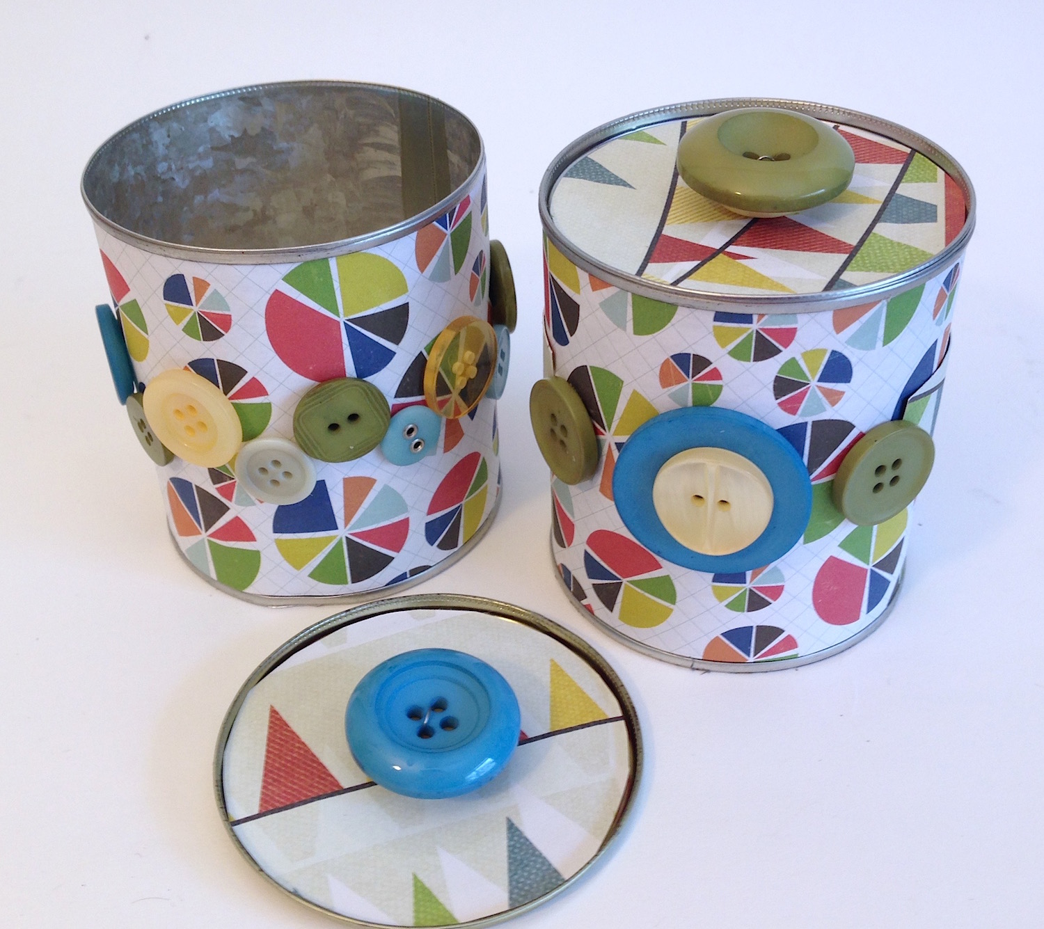 Upcycled tin cans