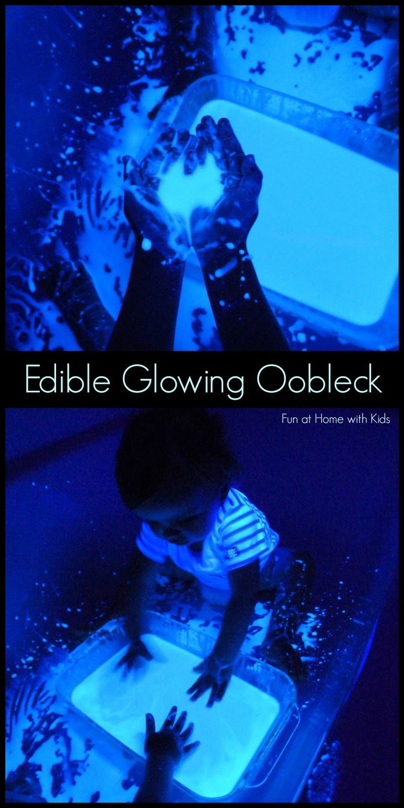 Edible Glowing Oobleck from Fun at Home with Kids