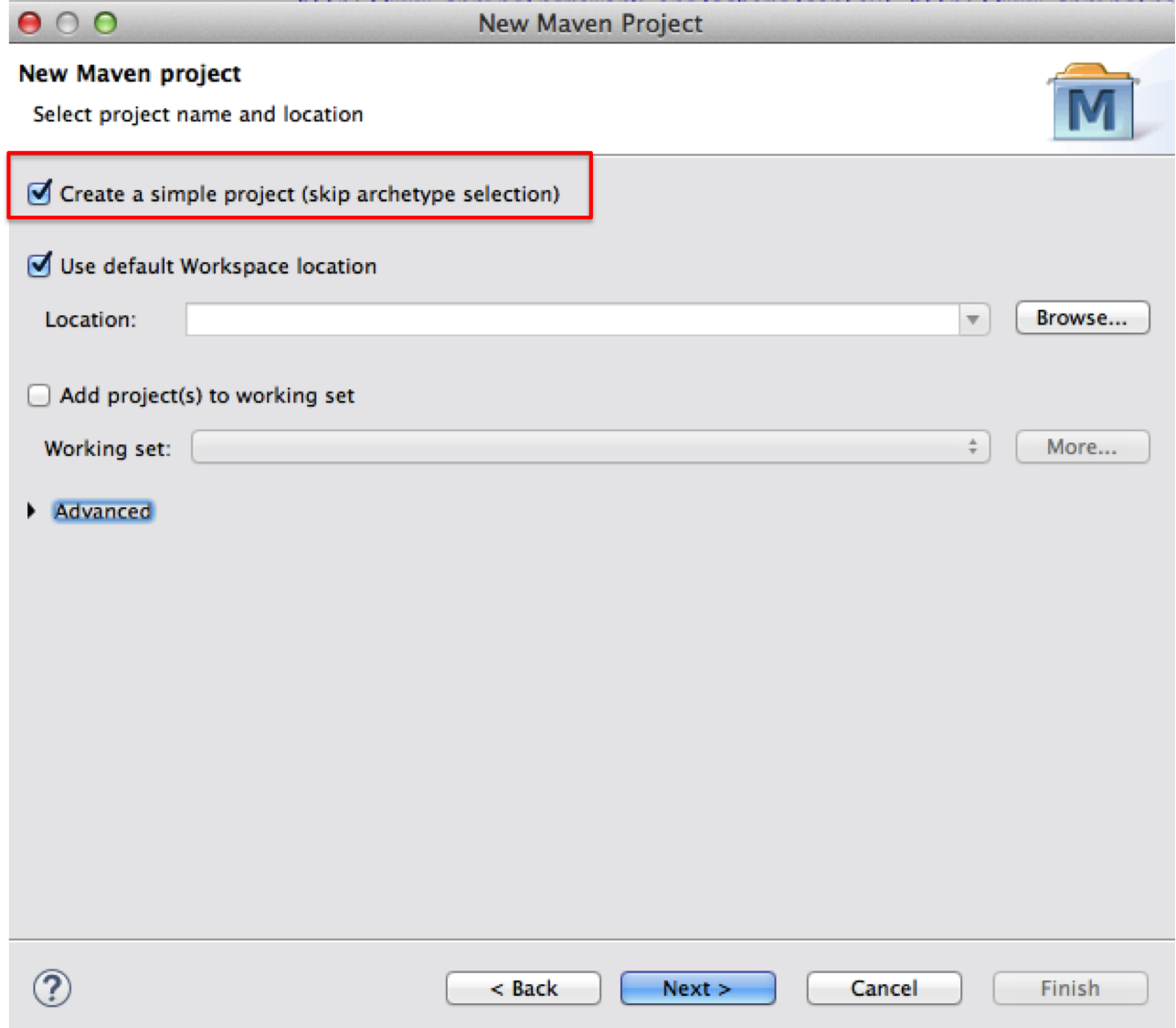 How to create simple java project using maven in eclipse Java