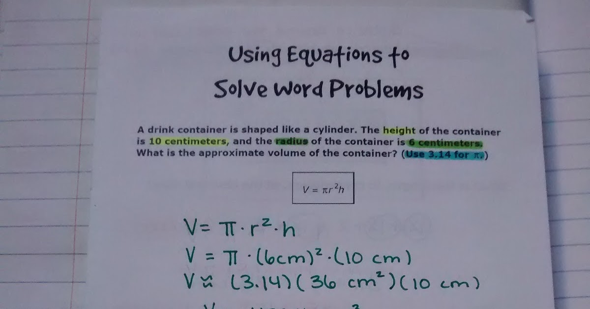 Math = Love: Using Equations to Solve Word Problems