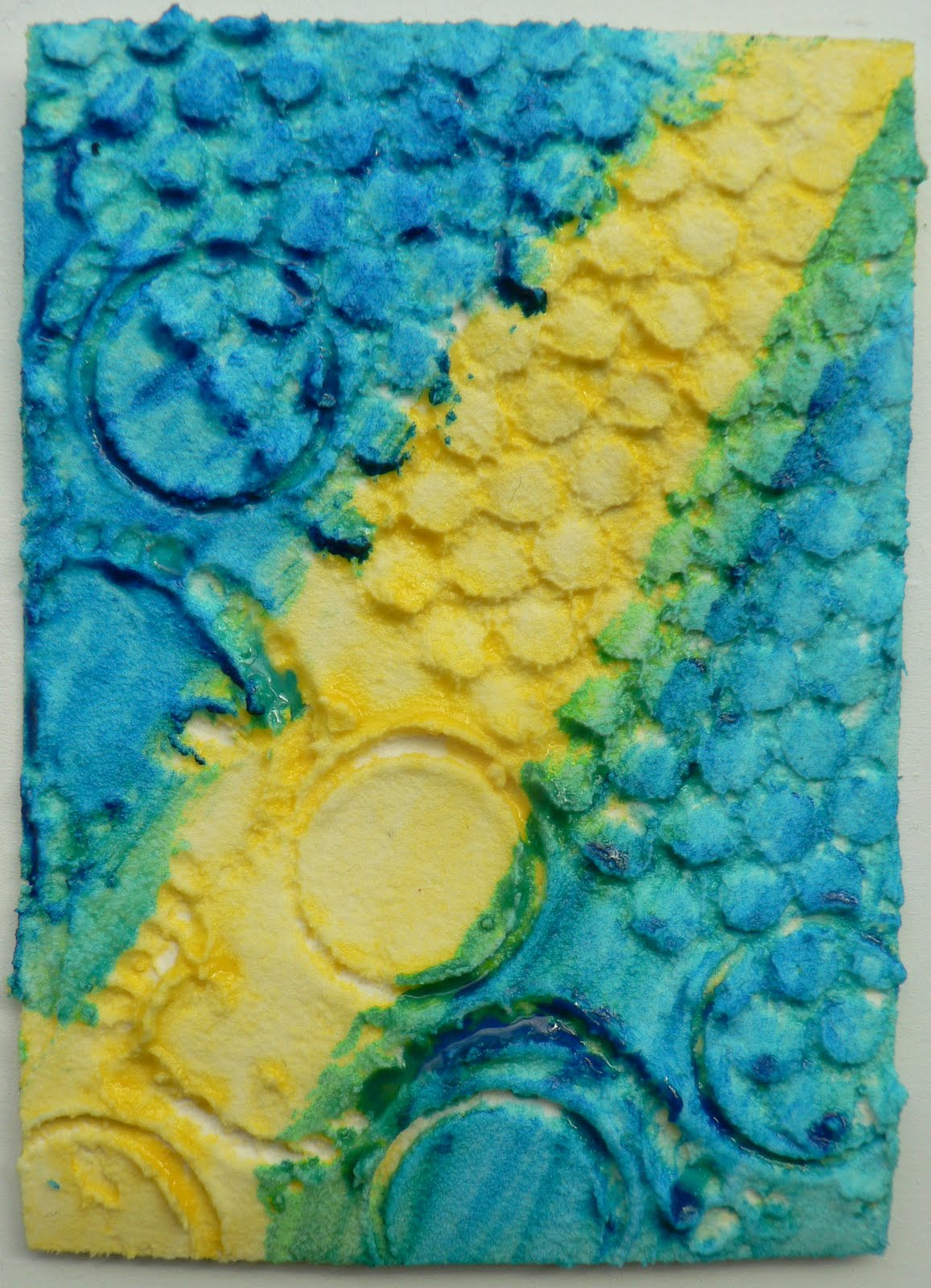 Creative Expressions Acrylic Molding Paste with pressed shapes Technique