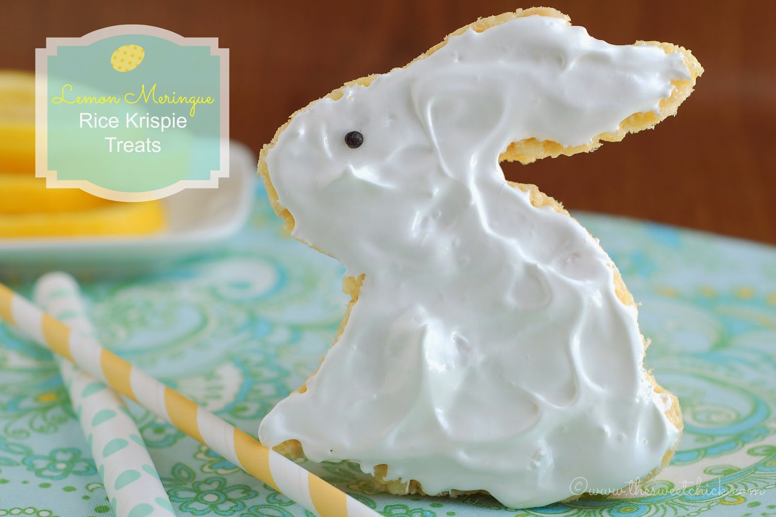 Lemon Meringue Rice Krispie Bunny @www.thesweetchick.com