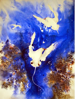 MARCH inspiration Lyn Butchart with Bluebirds