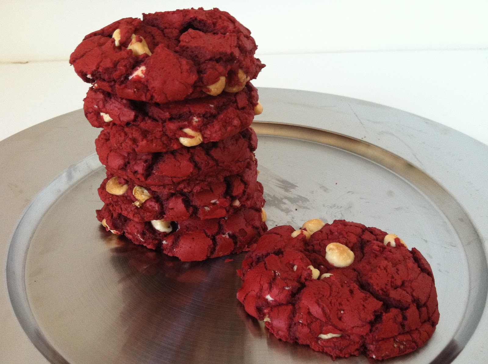 Red Velvet White Chocolate Chip Cookies From Cake Mix