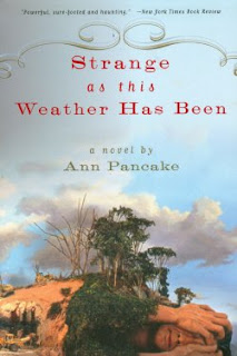 Book cover for Strange As This Weather Has Been, a literary novel by Ann Pancake, on Minimalist Reviews.
