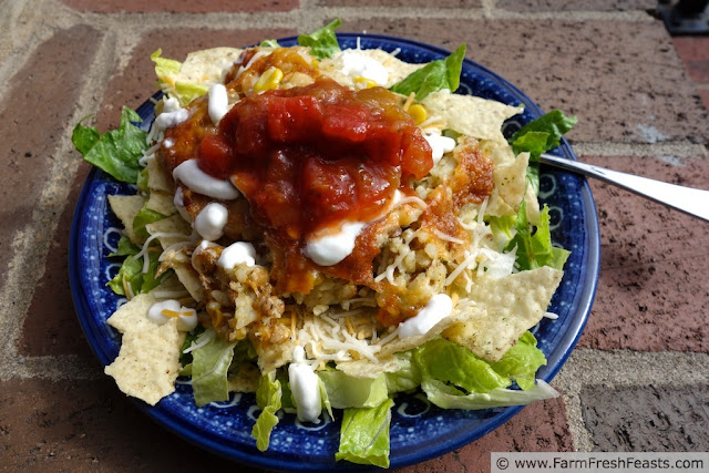 http://www.farmfreshfeasts.com/2013/05/mexican-chicken-lentil-rice-bake-salad.html