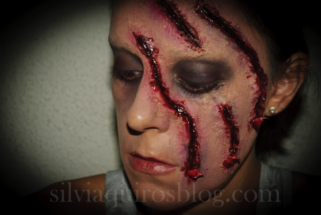 Maquillaje Halloween 11: Arañazo en la cara, Halloween Make-up 11: Scratched face , efectos especiales, special effects, Silvia Quirós Maquillaje Halloween 11: Arañazo en la cara, Halloween Make-up 11: Scratched face , efectos especiales, special effects, Silvia Quirós