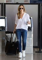 Minka Kelly white blouse