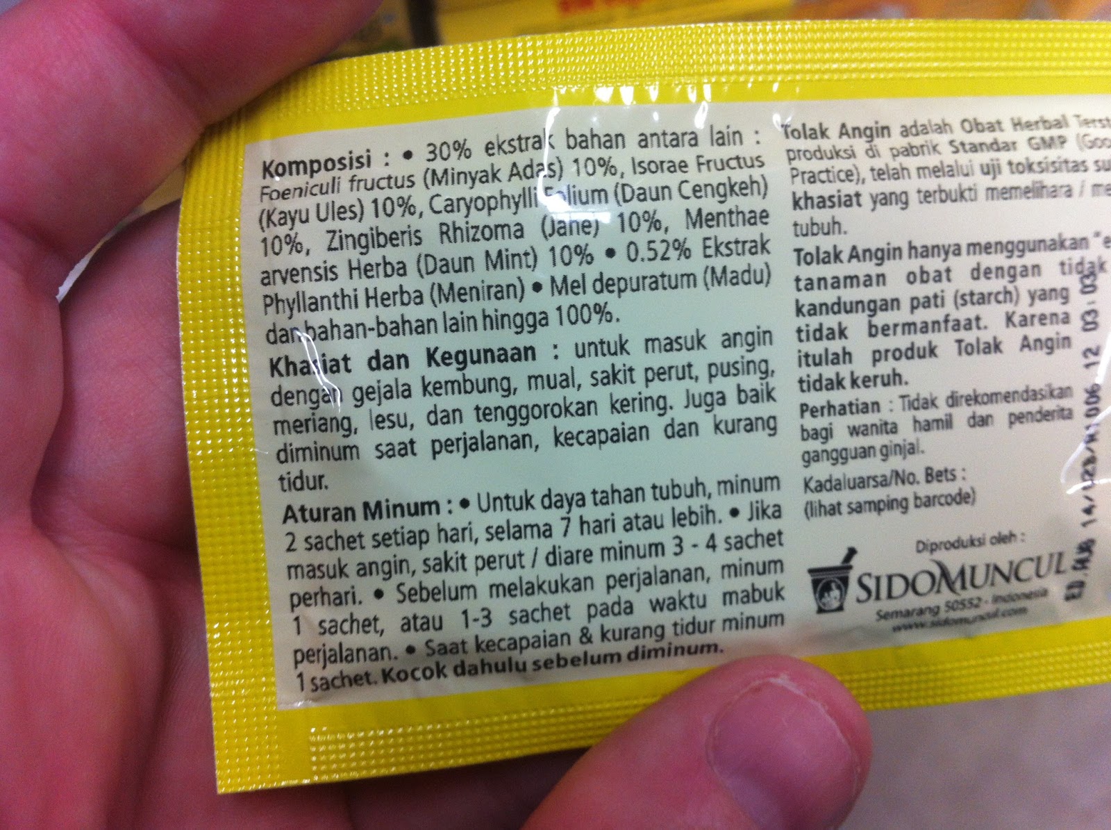 Lincoln Goes to Indonesia and Thailand and...: Masuk Angin