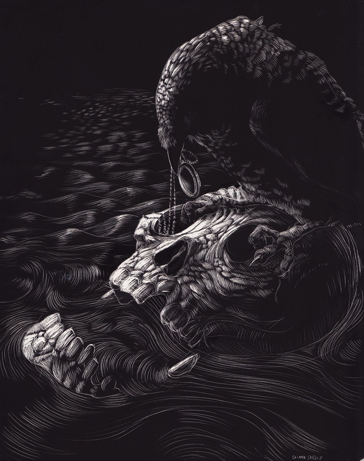 Drawing II MICA Spring 2011 Scratchboard examples