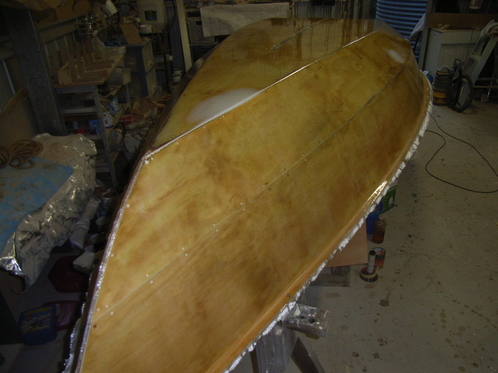Ross Lillistone Wooden Boats Sheathing a Hull with Glass and Epoxy