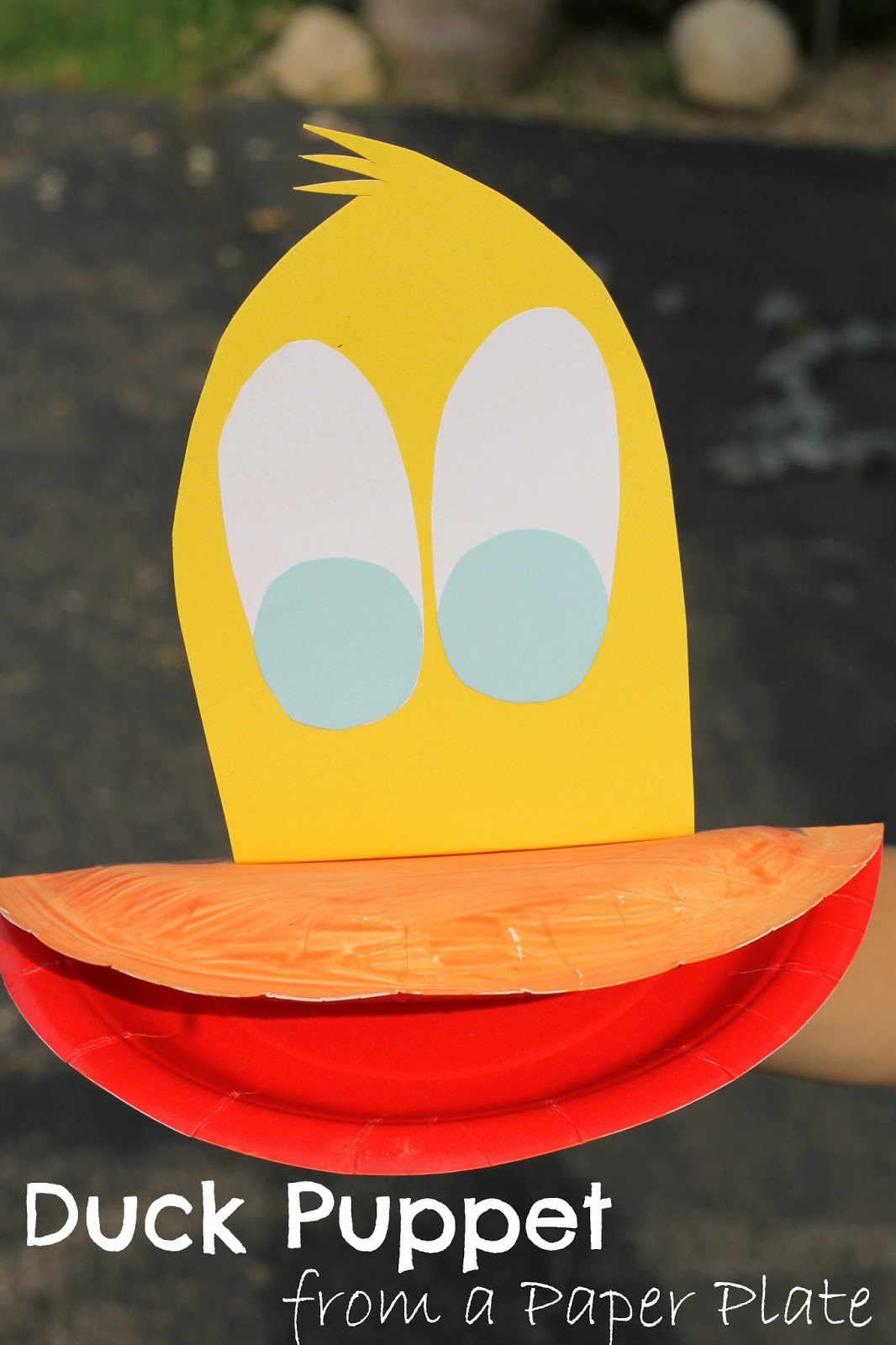 Paper Plate Duck Puppet Virtual Book Club for Kids Reading Confetti