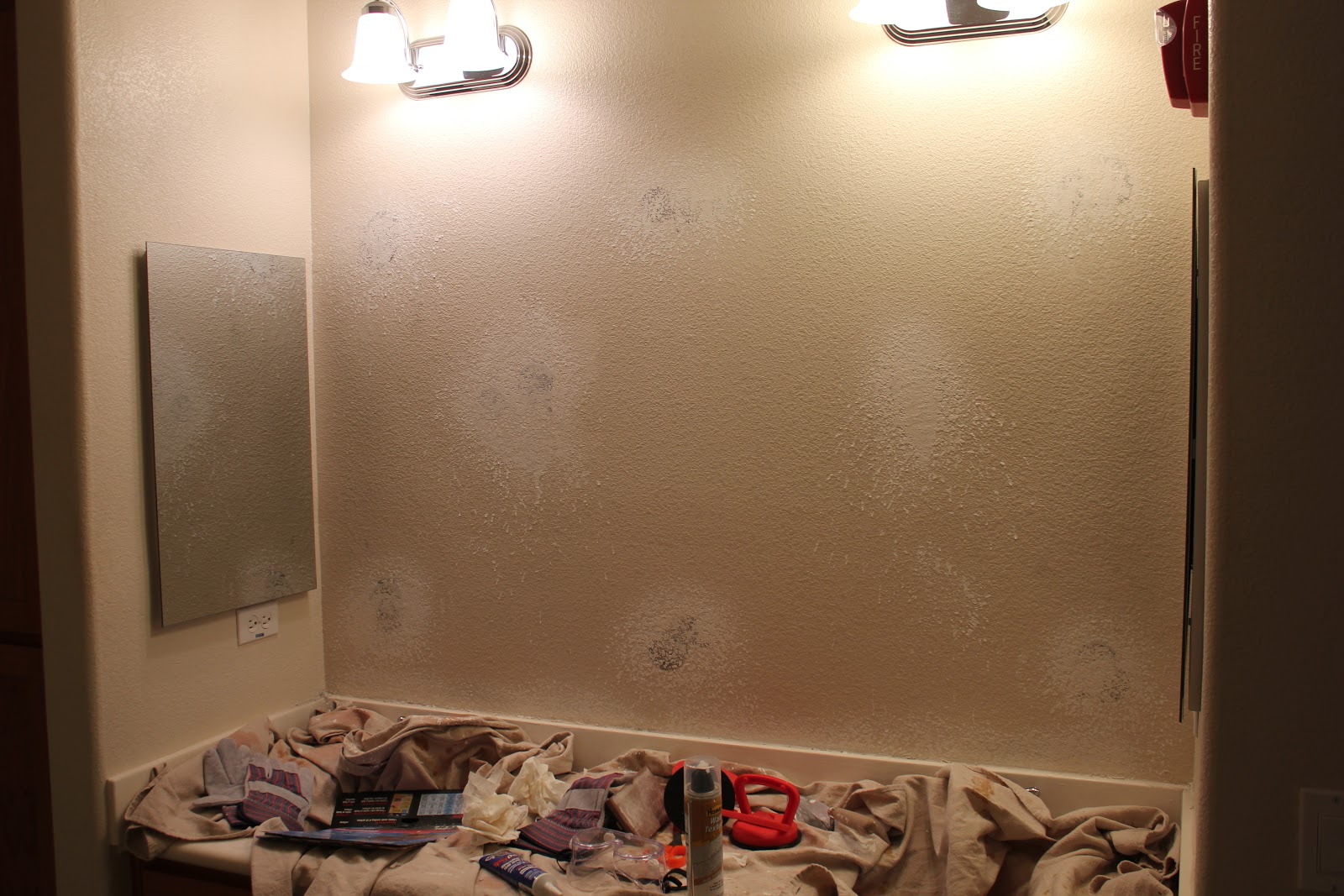 Inside the Frame The Master Bathroom Project Removing the Mirror