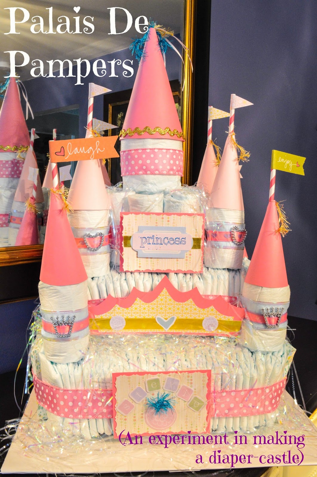 Castle Diaper Cake Princess Castle Diaper Cake (Neutral Baby - Main Image