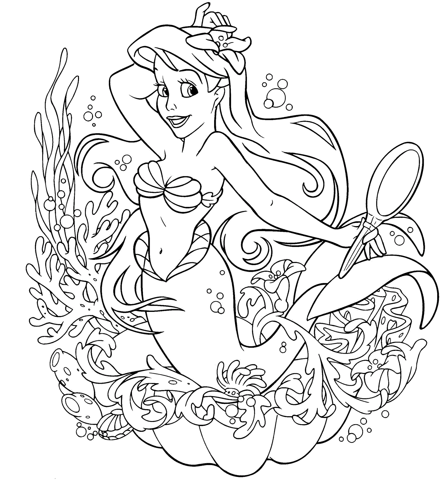 Mermaid Birthday Party Coloring Pages | Kids Coloring Pages