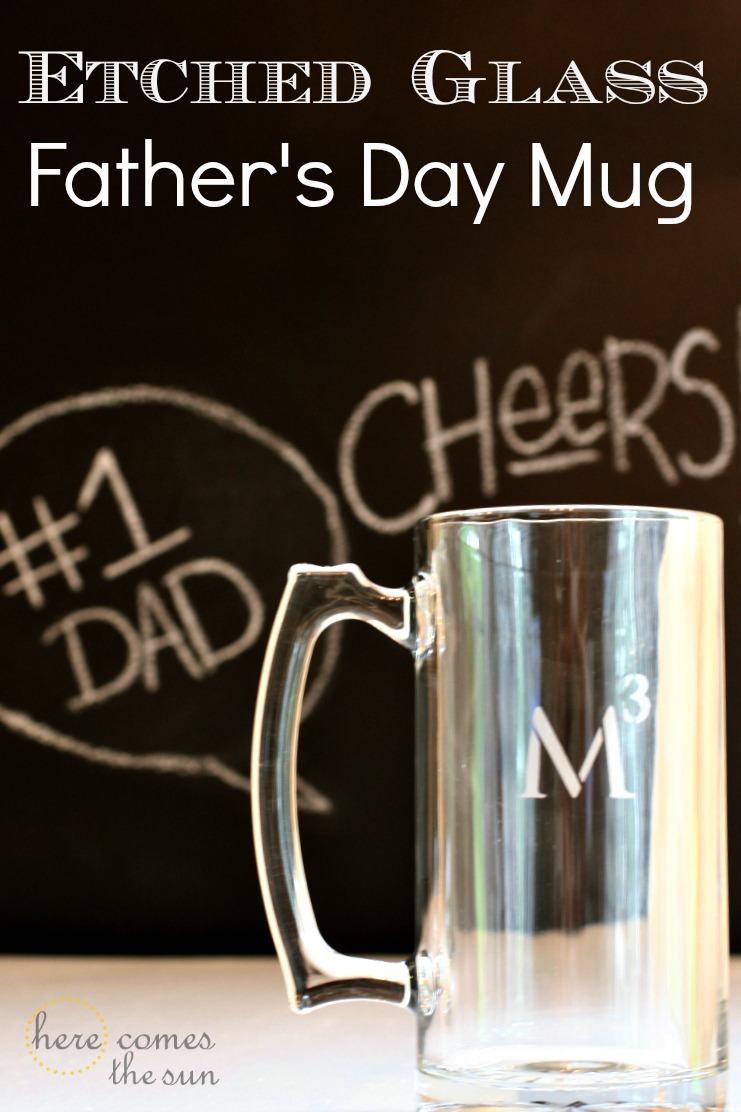 Etched Glass Father's Day Mug Here Comes The Sun