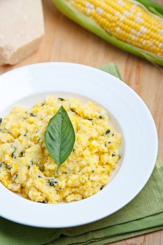 Fresh Corn and Basil Polenta