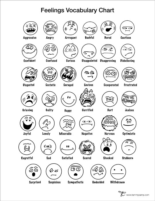 Emotional Vocabulary Chart
