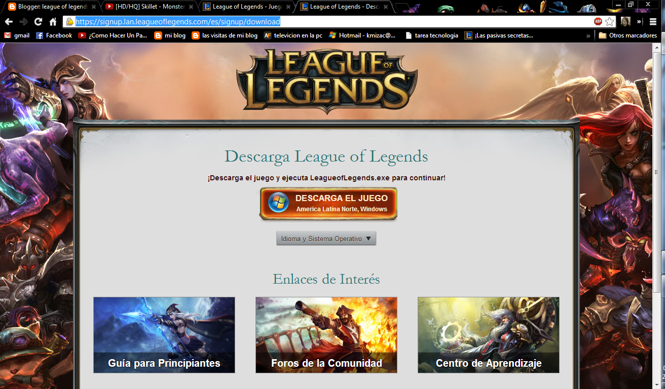 league of legends donde descargar LOL y crear una cuenta