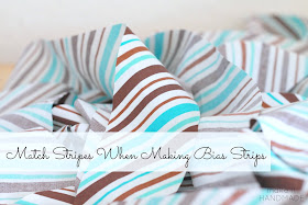 How to easily match stripes when piecing your binding for an almost invisible join! Tutorial by Make It Handmade. 