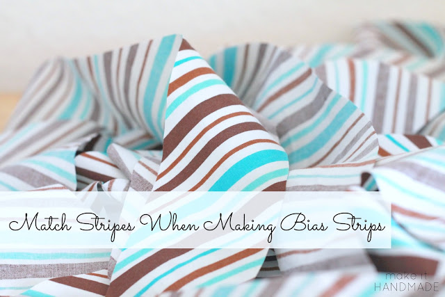 How to easily match stripes when piecing your binding for an almost invisible join! Tutorial by Make It Handmade. 