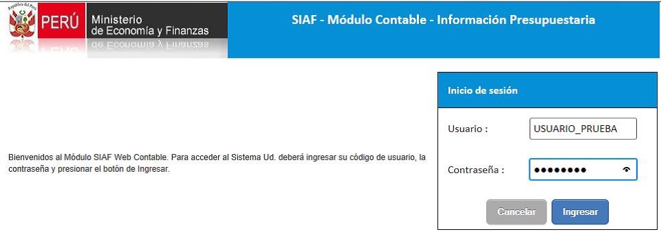 SIAF - Módulo Contable - Información Financiera y Presupuestaria