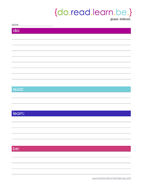 Biblical Homemaking: setting "do.read.learn.be." goals :::: free