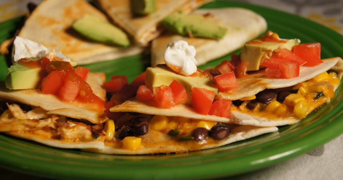 Elizabeth's Dutch Oven Black Bean, Corn, and Chicken Quesadillas