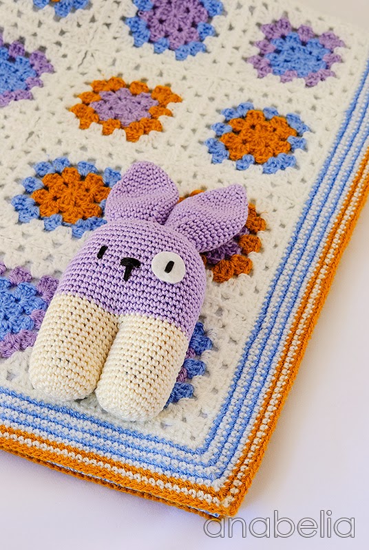 Anabelia craft design Crochet baby blanket and bunny rattle