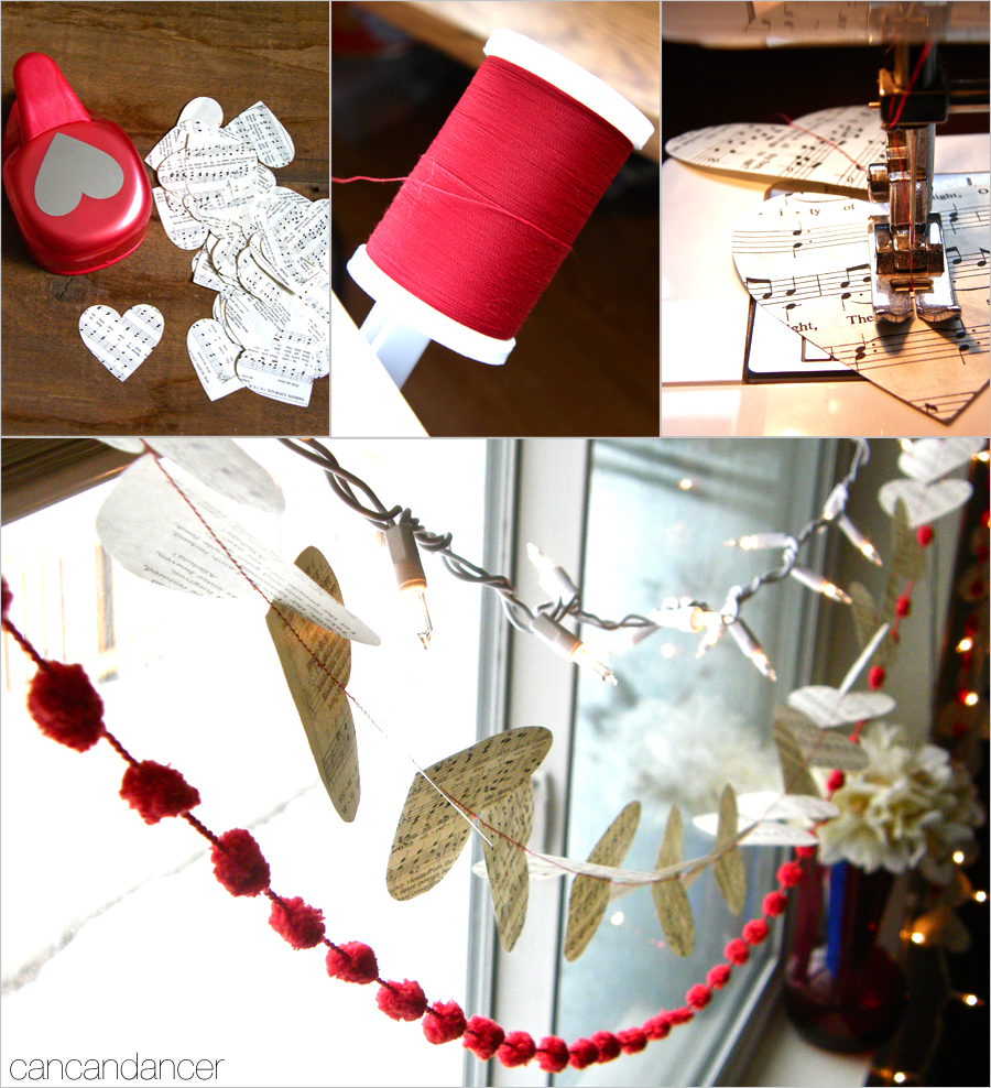 Can Can Dancer Paper Hearts Garland