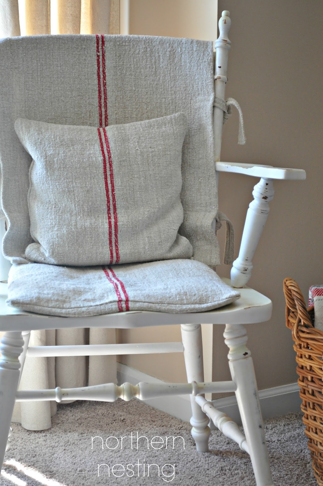 Northern Nesting Grain Sack Cushions by Ann