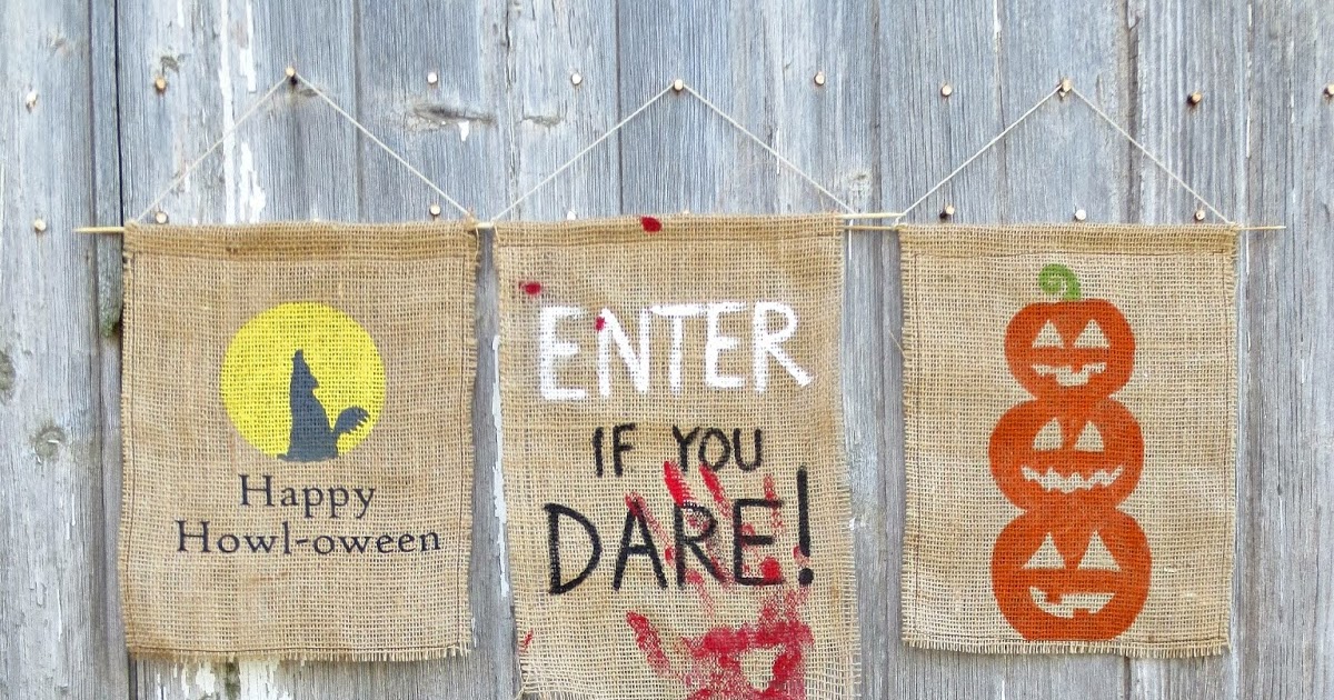 Cut, Craft, Create Burlap Halloween Signs {Plus Halloween Party Ideas}