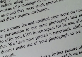 Detail of a letter about use of an image on a book cover.