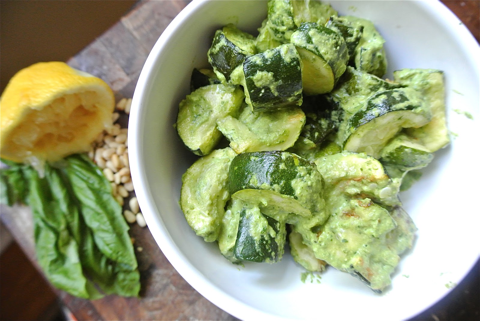 Simple Zucchini with Lemon Basil Pesto (Meatless Monday) The Candid RD