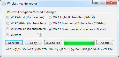 Genera las contraseñas para tu red WiFi Wireless Key Generator