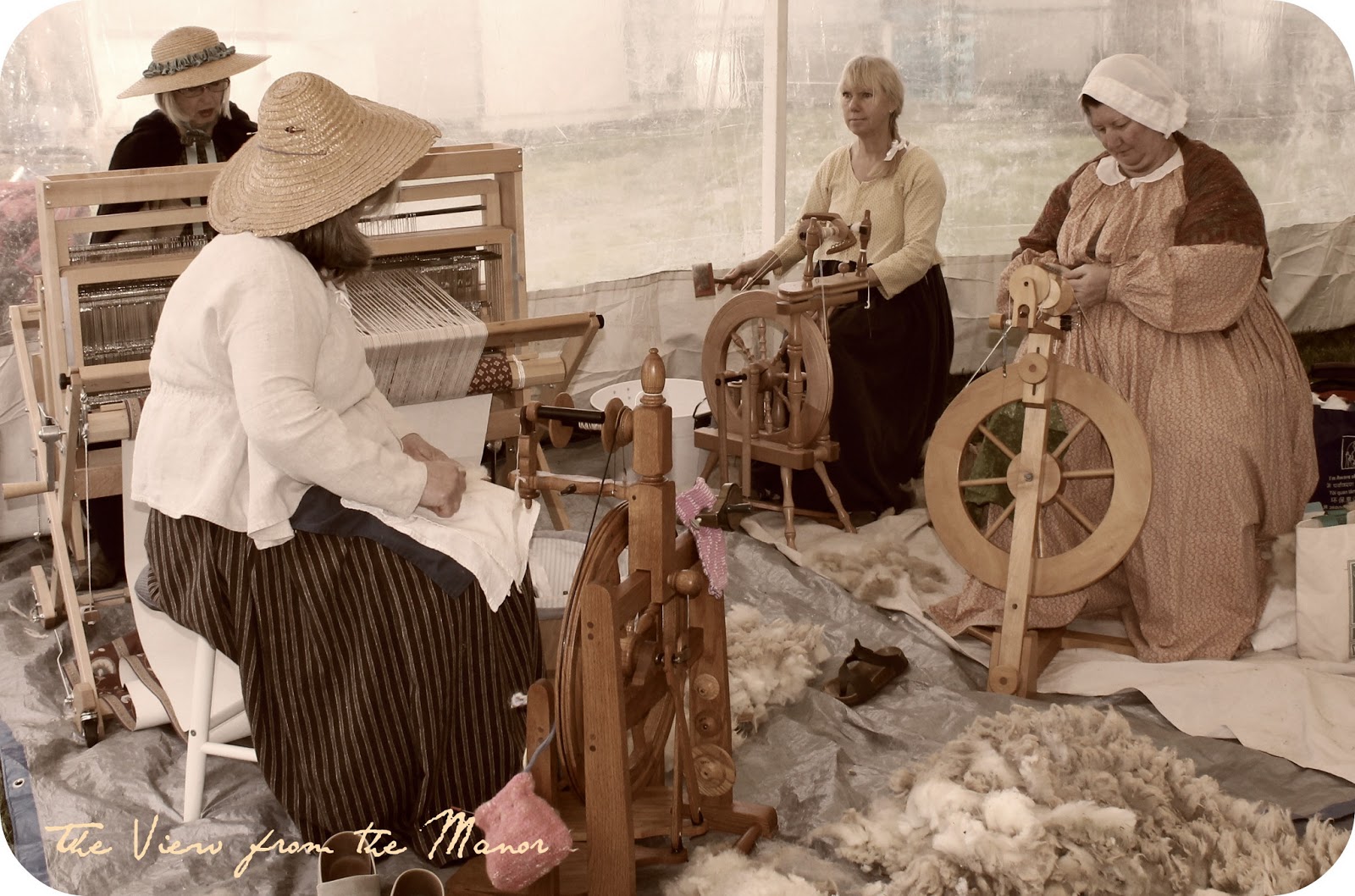 spinning sheep weaving shawl