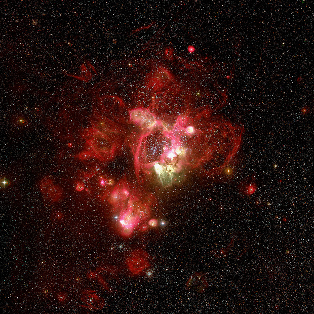 Spectacular nebular complex N44 in the Large Magellanic Cloud