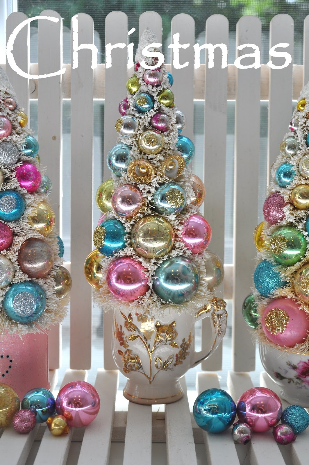 Holiday Sparkle Bottle Brush Trees