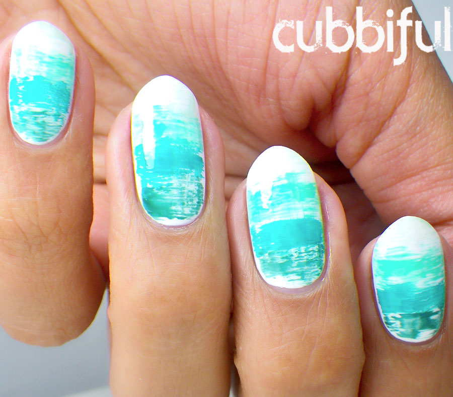 cubbiful Dry Brush Gradient Nails wnac2015