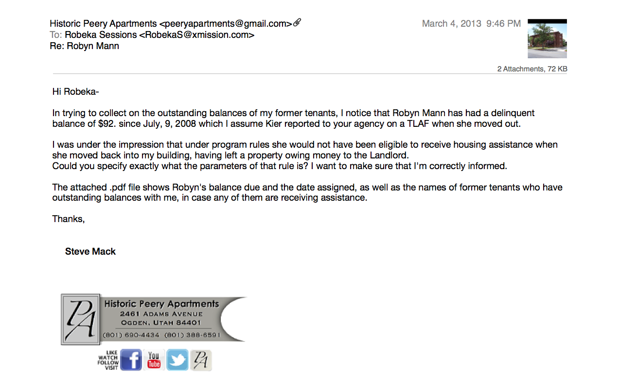 New Apartment Inquiry Email for Large Space